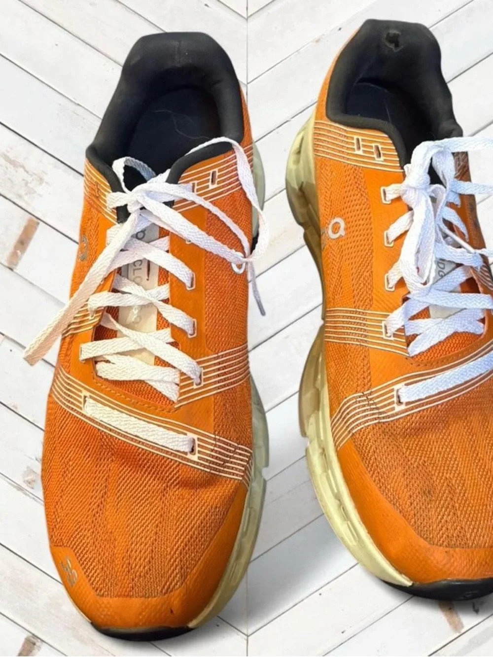 On Running Men's Orange Cloudtec Cushioning Running Shoes - Picture 2 of 7